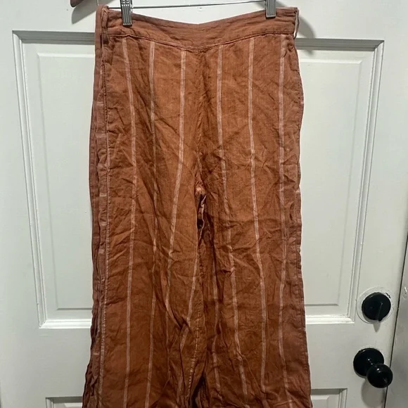 Anthropologie Portia Wide Leg Cropped Linen pants sz XS - Picture 3 of 4